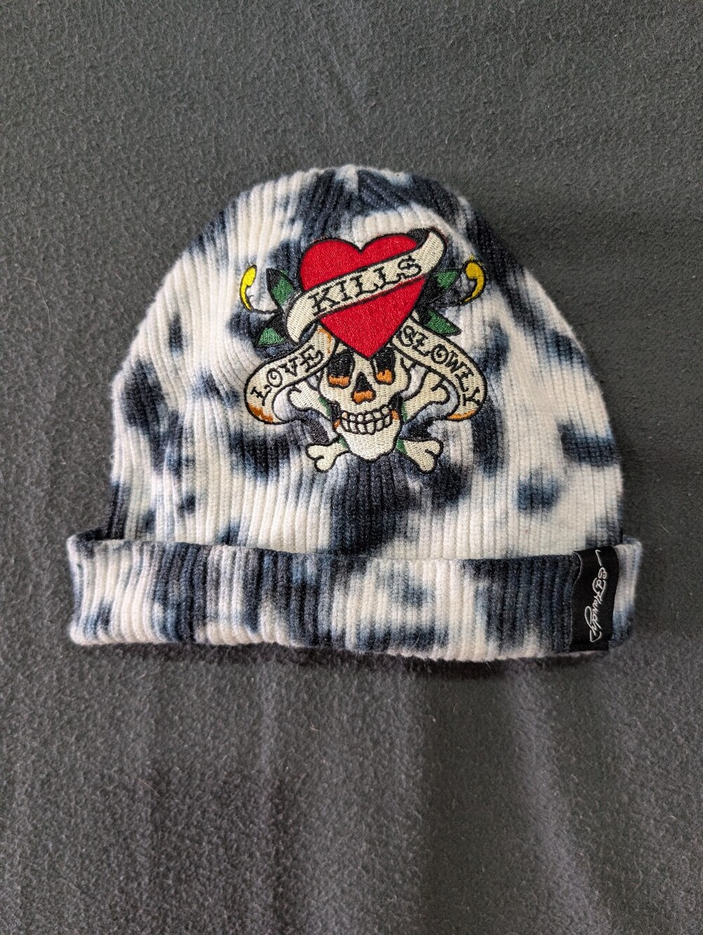 Ed Hardy Love Kills Slowly Tie Dye Beanie